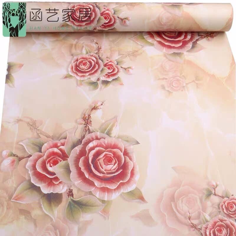 Combo 10M giấy decal dán tường mẫu hoa hồng 3d khổ 45cm