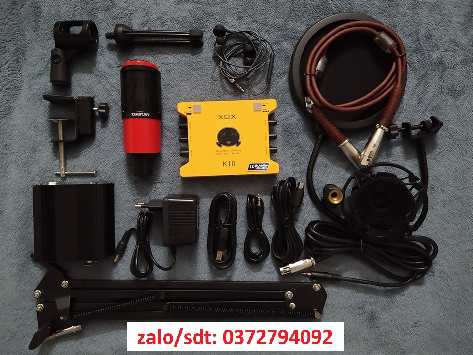 Combo bộ thu âm livestream mic Takstar PC-K320 và sound card k10 2020 phiên bản kỷ niệm