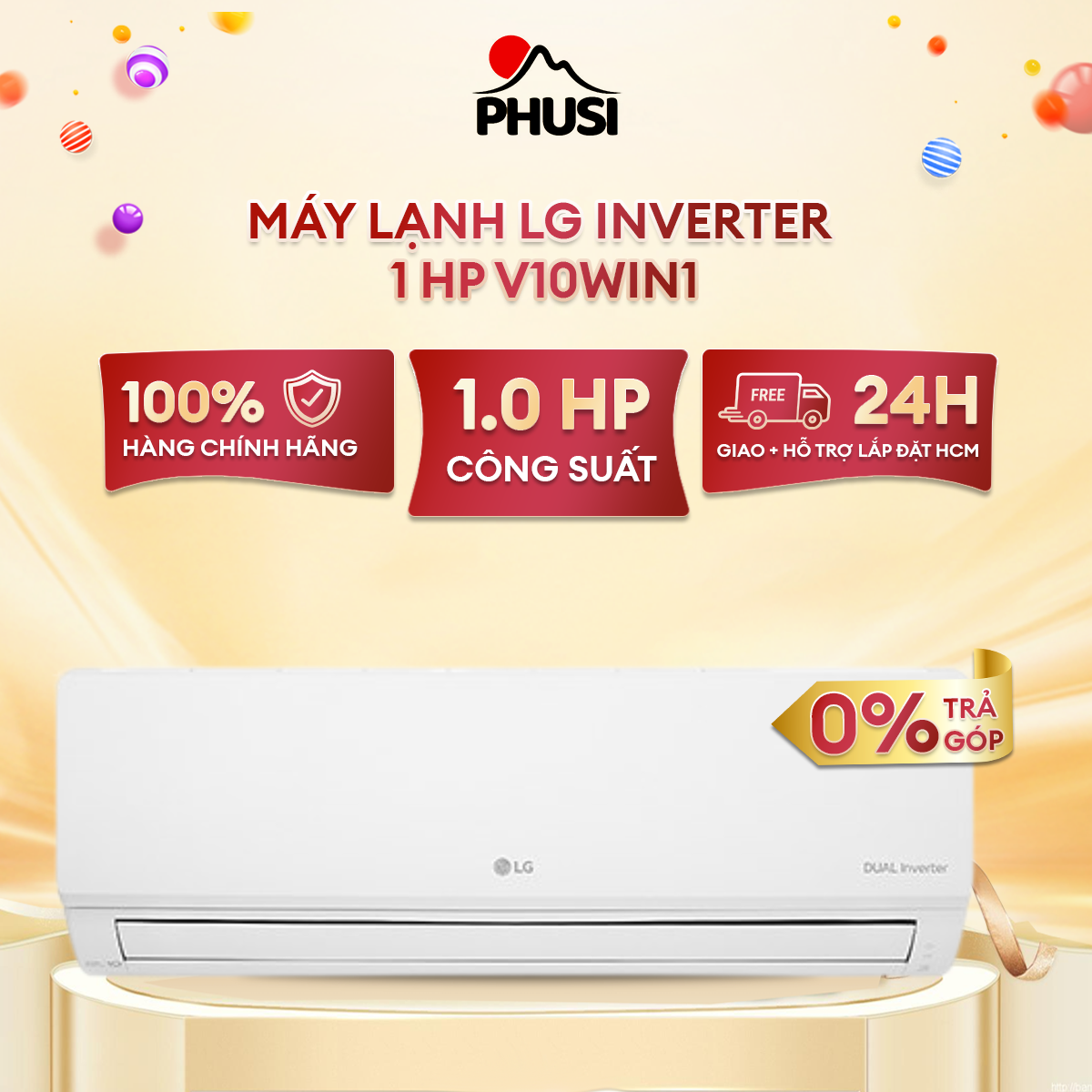 [Trả góp 0%]Máy lạnh LG Inverter 1 HP V10WIN1 - CHÍNH HÃNG - GIAO LẮP TẬN NHÀ