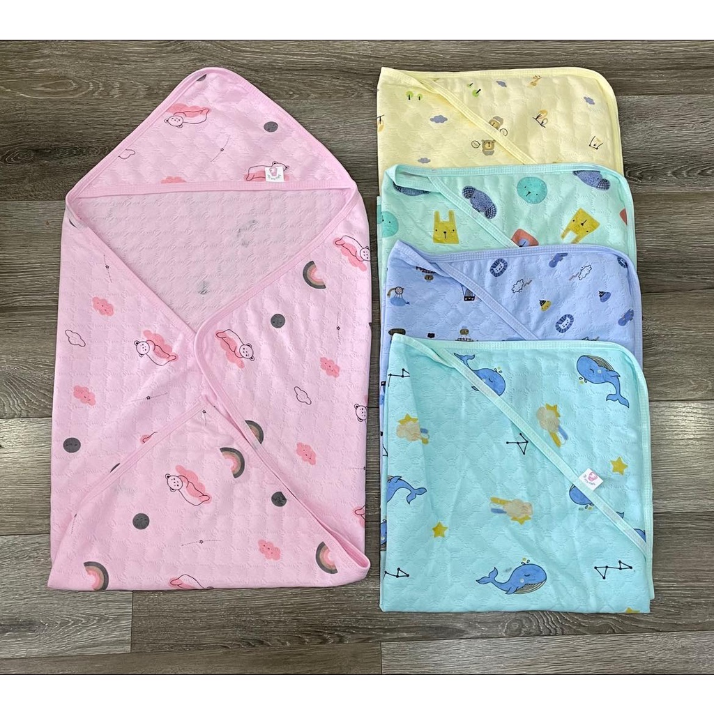 Chăn ủ , Khăn ủ chần bông cho bé sơ sinh 2 lớp