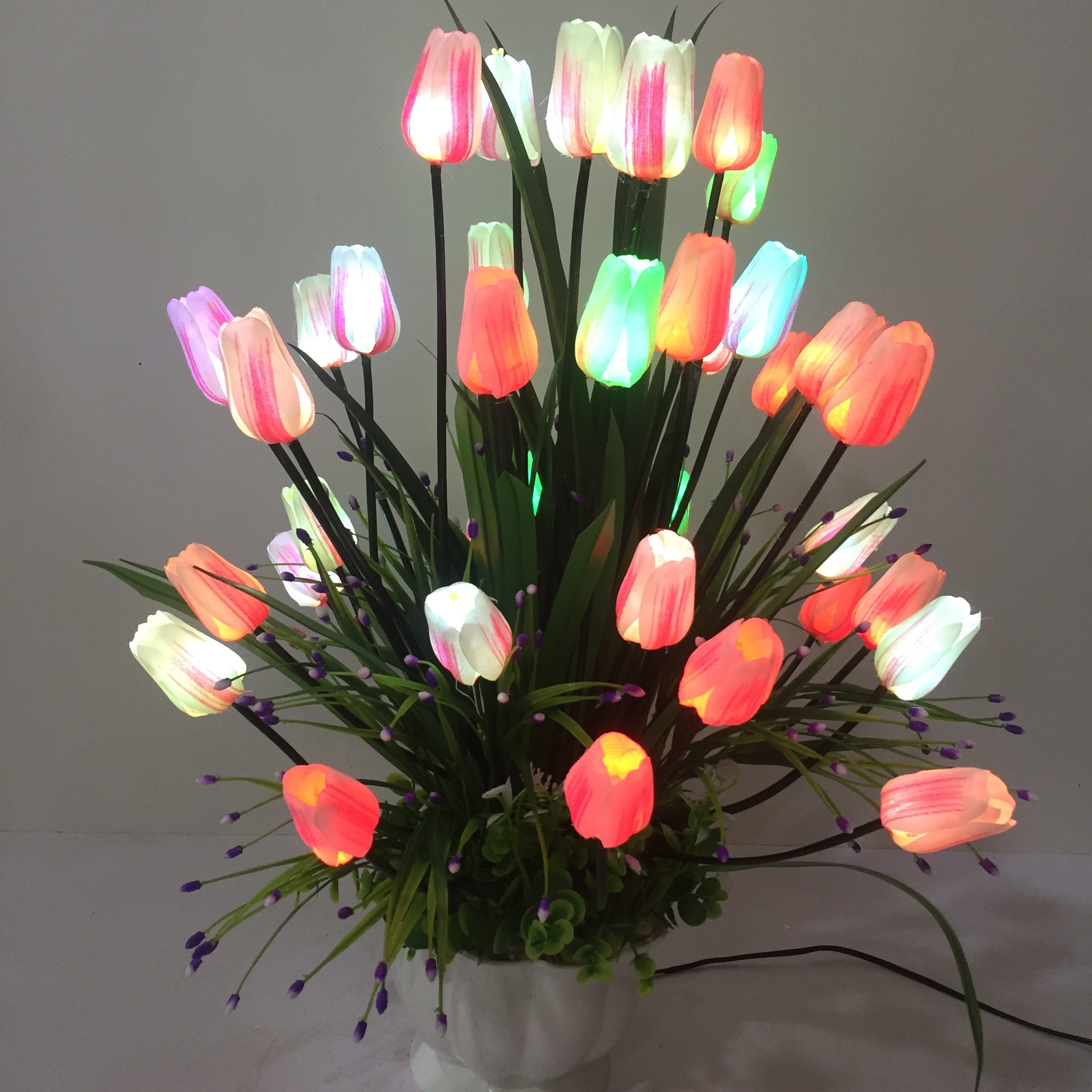 Hoa Tulip Trang Trí - Hoa Tulip Có Đèn (40 bông)