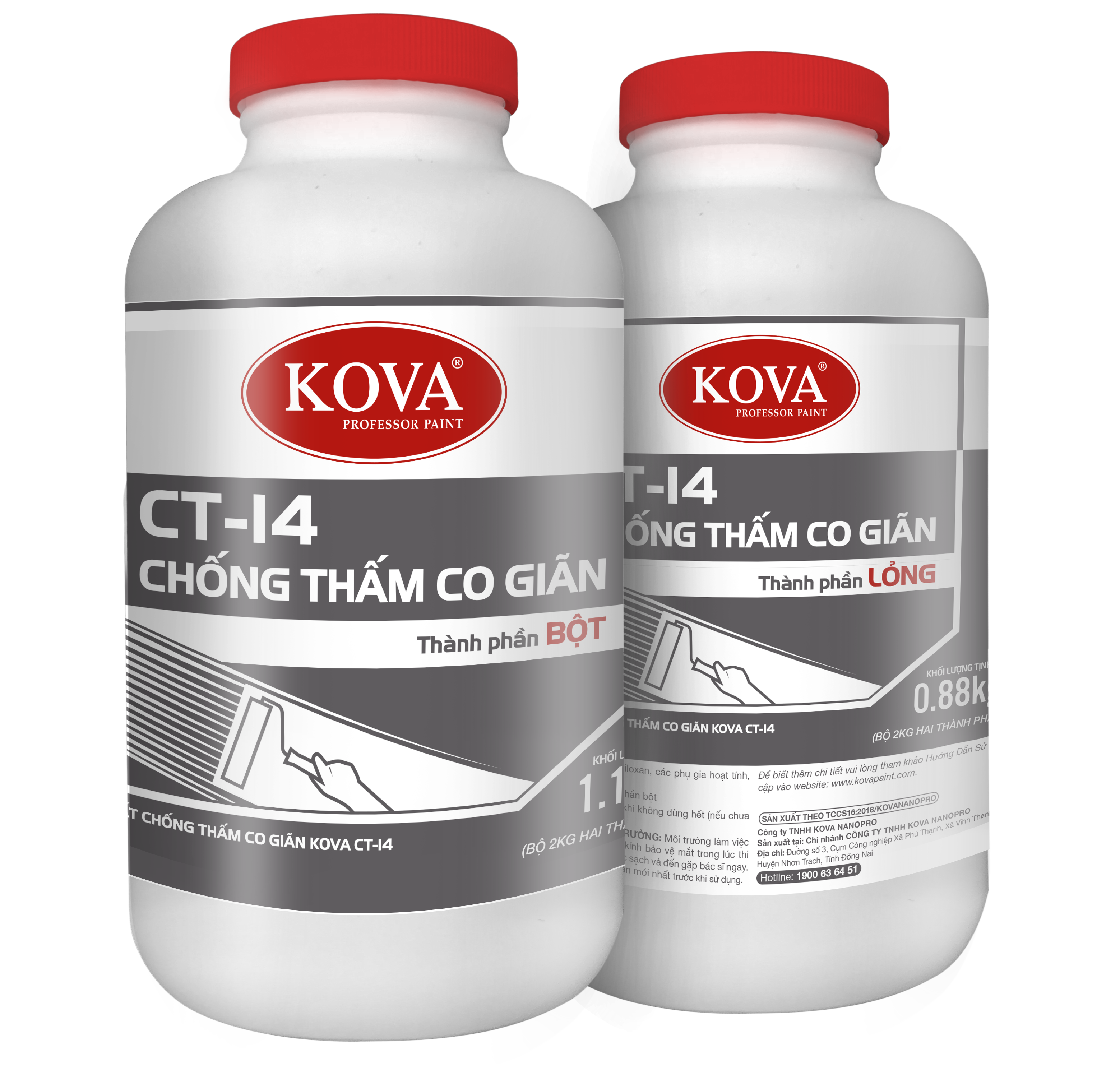 Chống thấm co giãn KOVA CT 14 2 thành phần