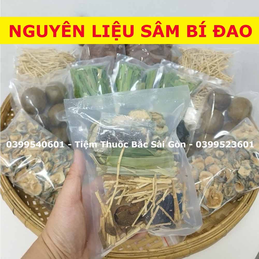 Nguyên Liệu Nấu Sâm Bí Đao - Set Nấu 50 Lít (Mỗi loại 100g, tặng kèm cốt nấu bí đao, 200gram hạt chia)