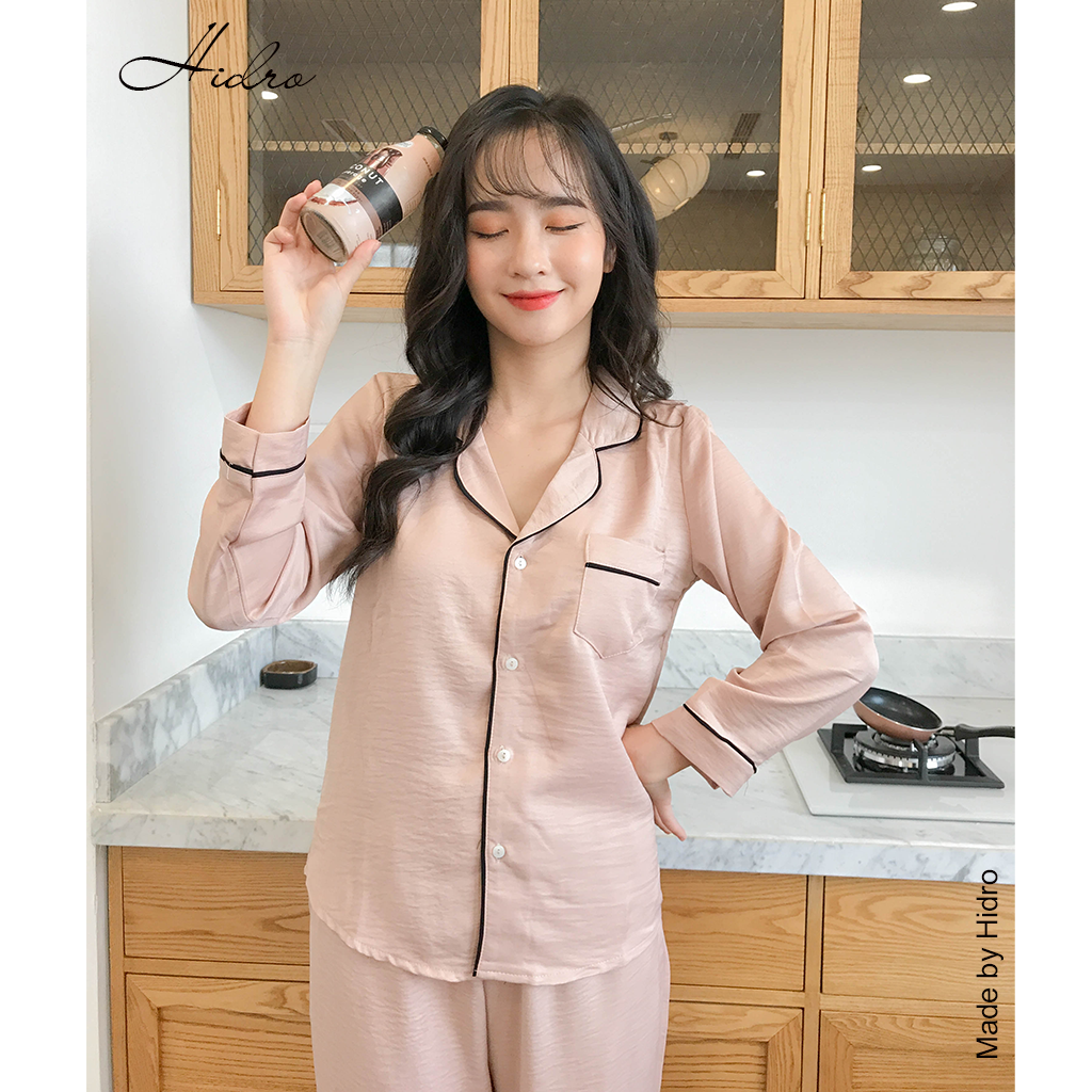 HIDRO Bộ pijama tằm trơn