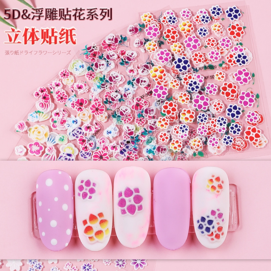 [HCM]Sticker 5D dán móng trang trí móng nail