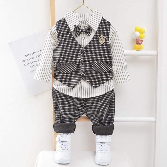 [HÀNG TẾT - ẢNH THẬT] Set Vest Gile cao cấp cho bé trai