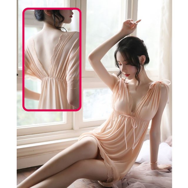Váy Ngủ Ren Cao Cấp Thắt Eo Tiểu Thư MS5177(big size)