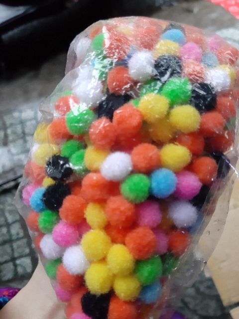 50 Hạt Pom Pom Loại 1Cm Trang Trí Slime