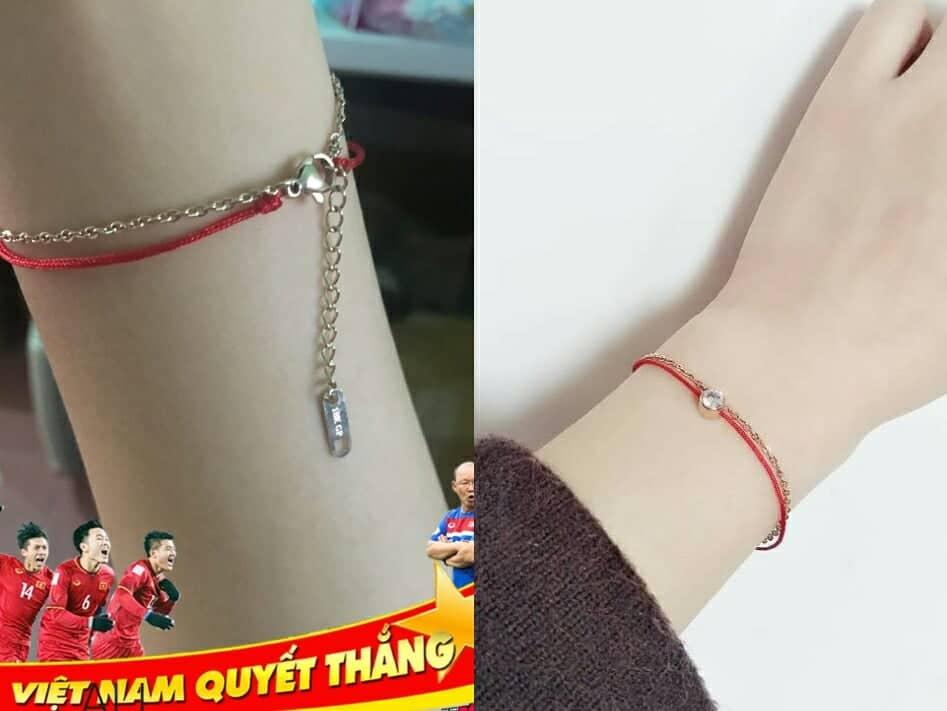 Vòng Chỉ Đỏ Kim Vàng Phong Thủy Tự Nhiên MAY MẮN TÀI LỘC VÀ HỘP ĐỰNG VAO CẤP