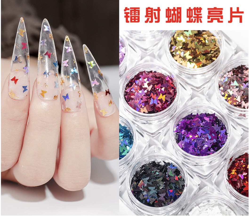Set Bướm 12 Màu Trang Trí Móng