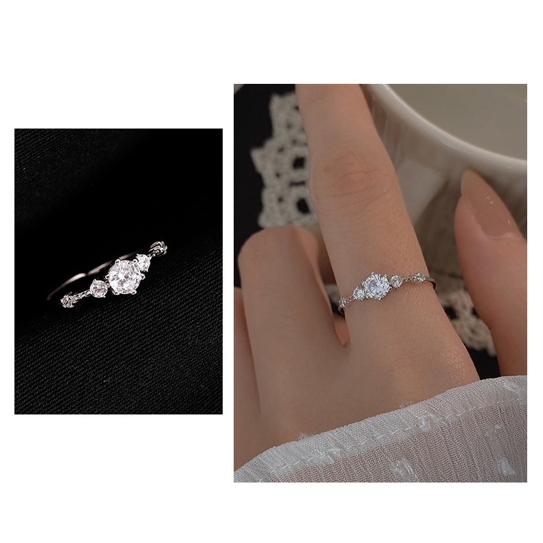 Nhẫn đính đá tinh tế đơn giản dành cho nữ - Mely B82