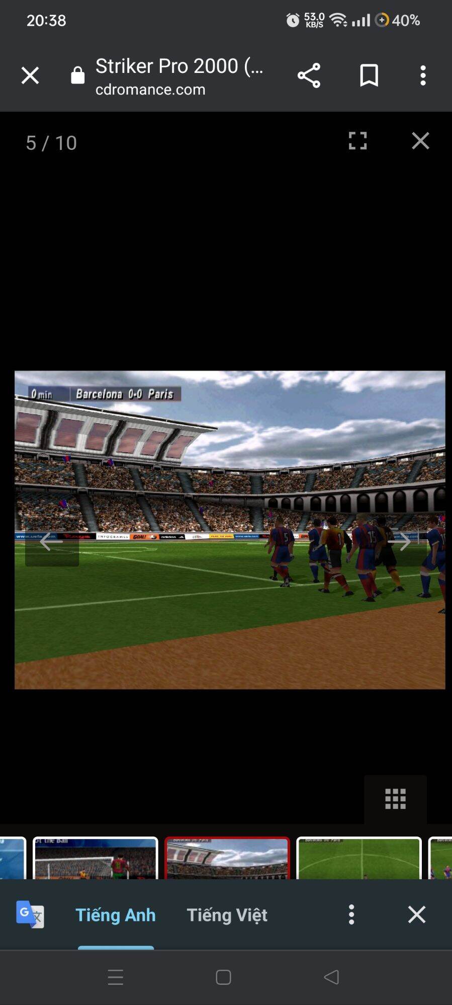 game ps1 đá banh striker pro 2000