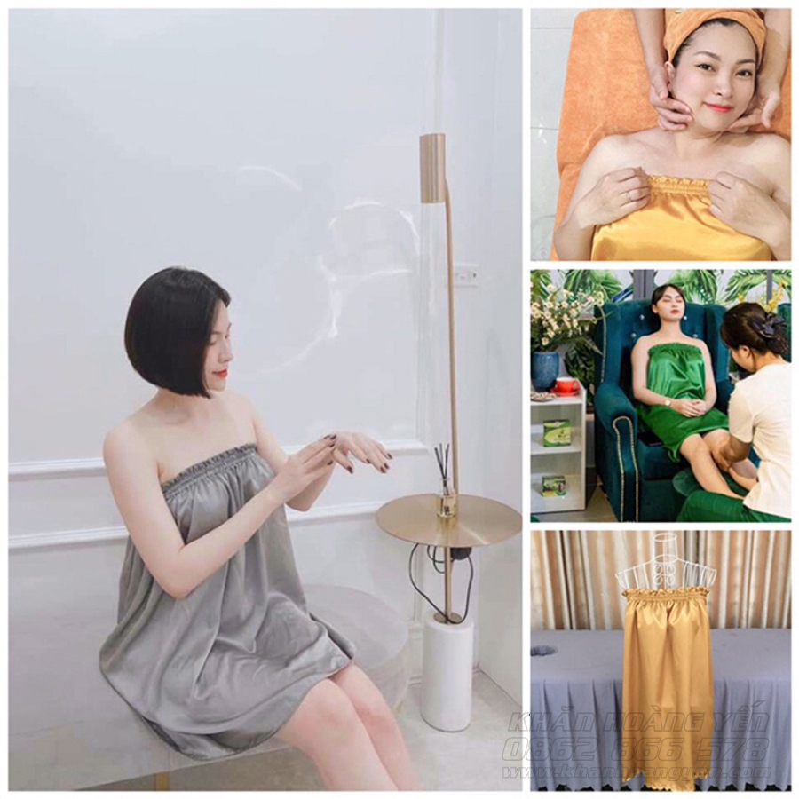 Váy quây spa phi lụa LOẠI ĐẸP, nhiều màu, mềm mịn