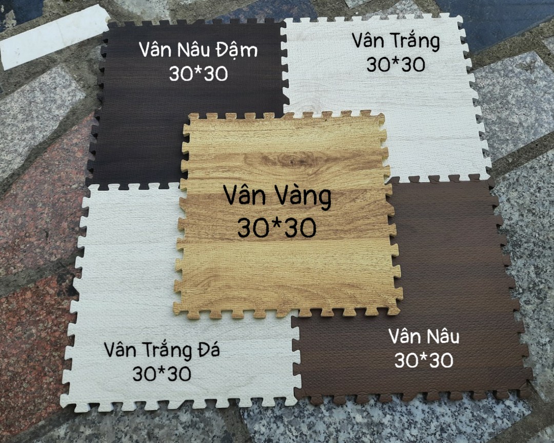 Thảm xốp vân gỗ, đá size 30x30 dày 1cm ( combo 2 thảm)