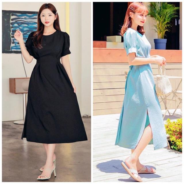 [HCM]Đầm xoè xẻ tà 2 màu