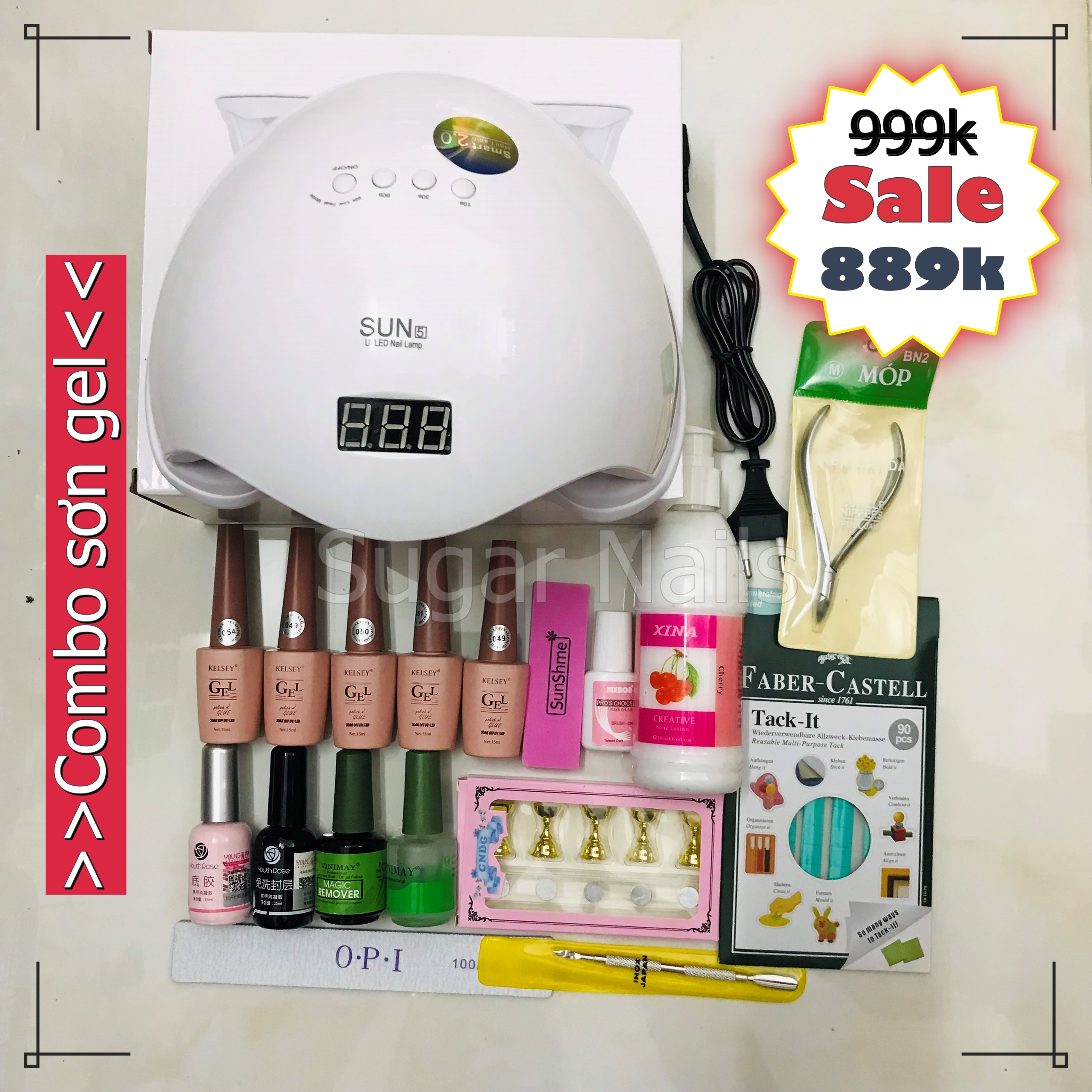 Combo đồ làm nail cá nhân 889k - (Combo làm sơn gel làm tại nhà) - Sugar Nails