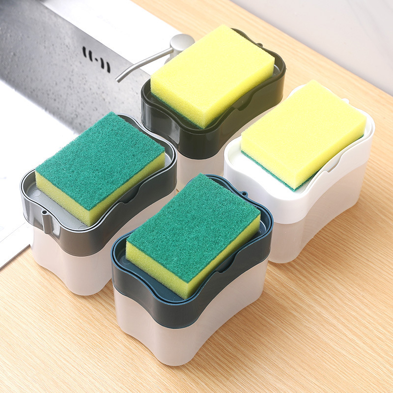 Dishwashing Liquid Dispenser, Smart Soap Dispenser with Pump and Sponge (Random Color)