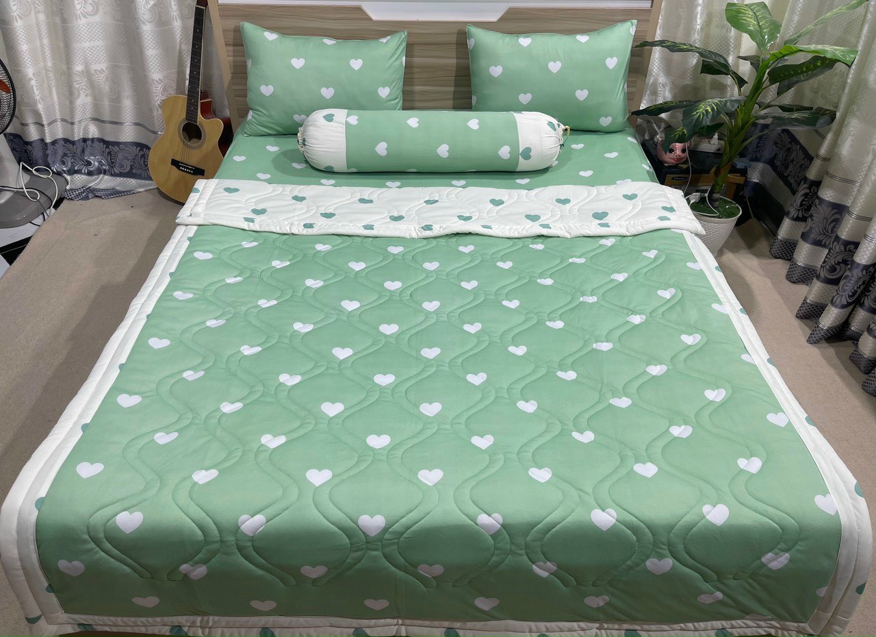 (M6*2M NỆM 20-30CM) Bộ drap ga thun Hàn quốc Vạn Phát không mền