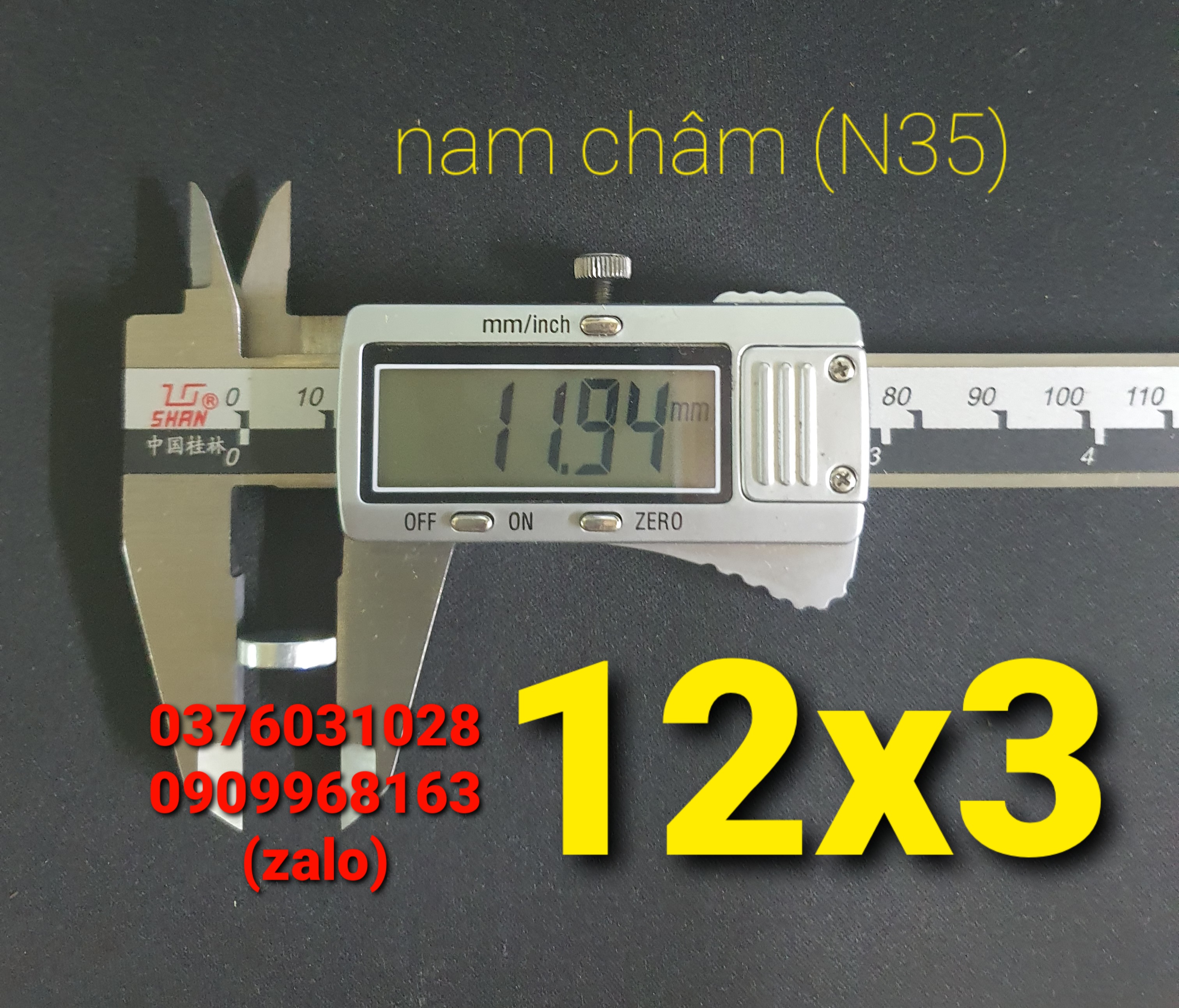 [HCM]Nam châm vĩnh cửu (N35) 12x3 (hộp 20 viên)