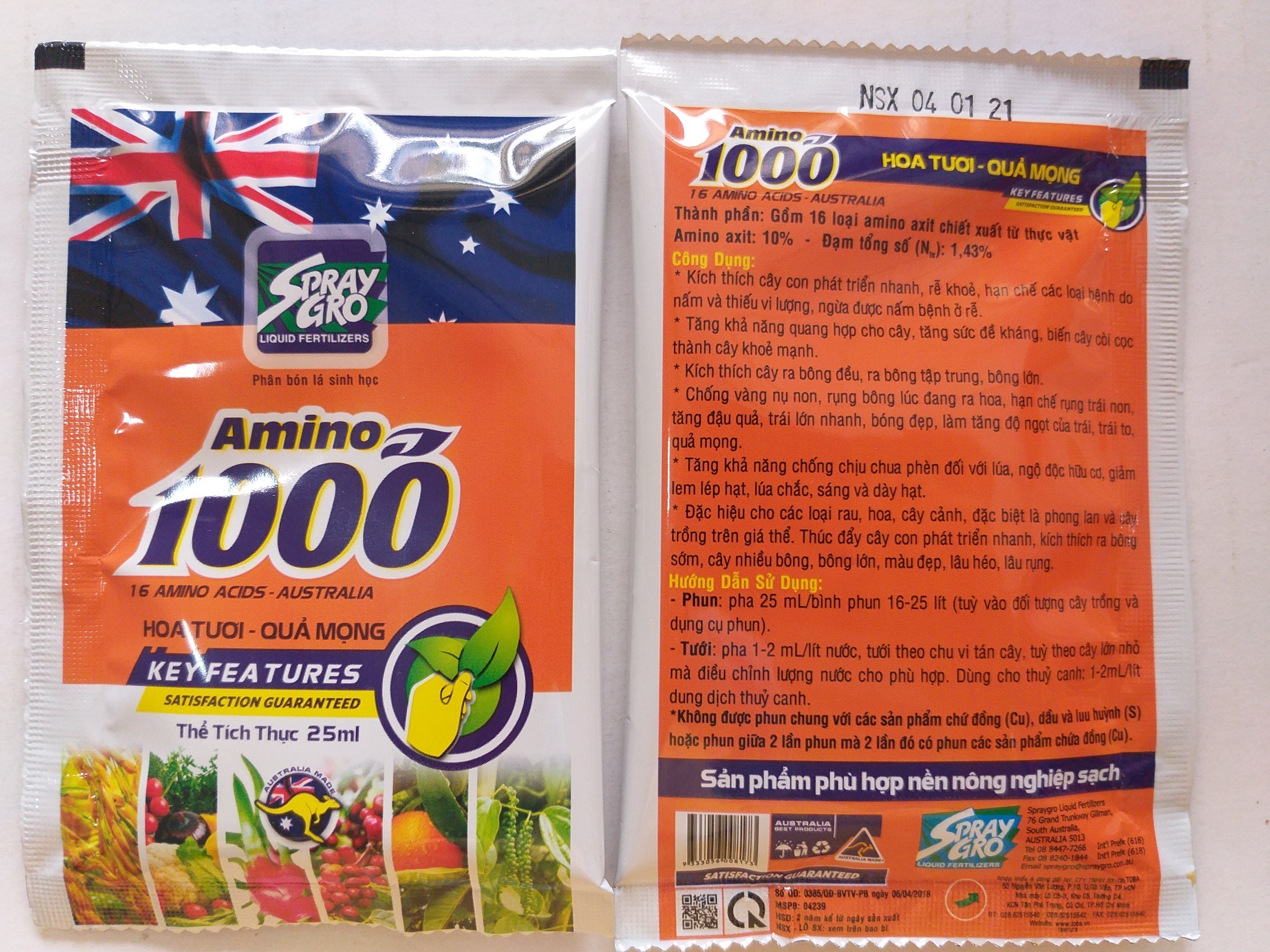 Phân bón lá sinh học Amino 1000 - 25ml