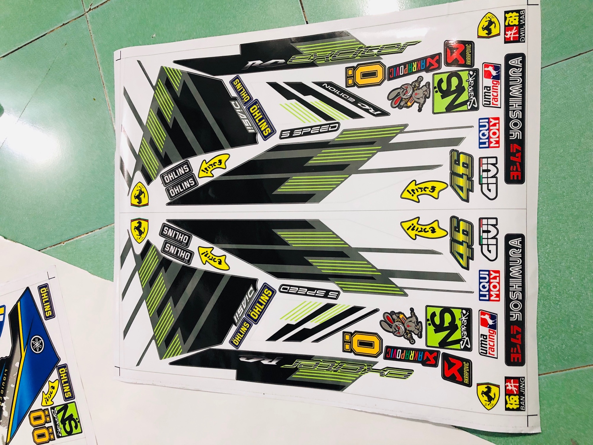 Tem rời exciter 2011 dán xe xám