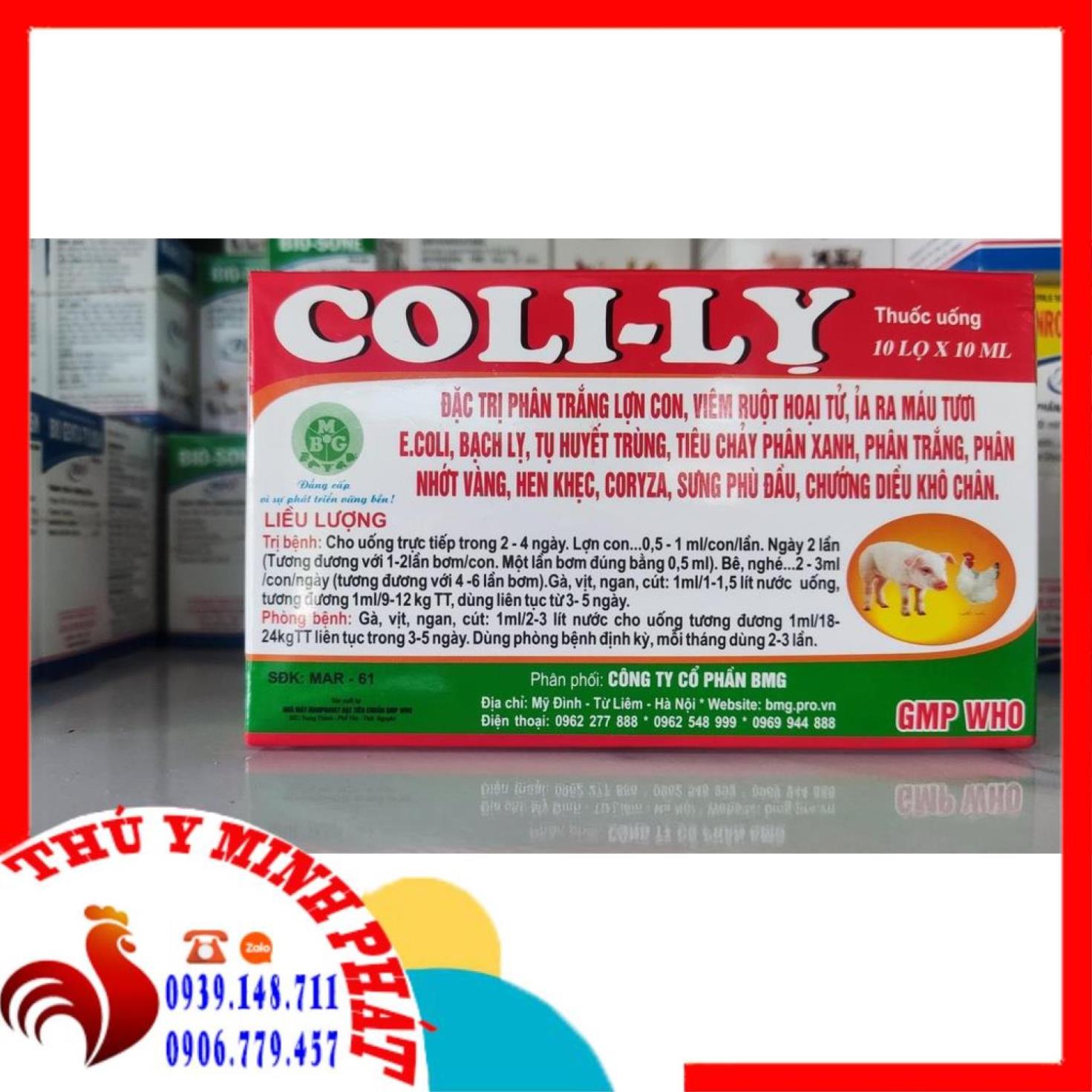 COLI LỴ 10ml - Phân xanh phân trắng (colistin 25 MUI)