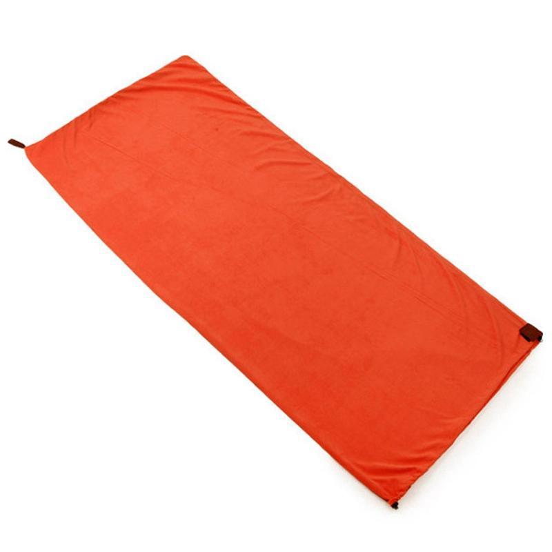 Single-Side Fleece Sleeping Bag Portable Outdoor Camping Sleeping Bag Ultralight Sleeping Bag Liner Sleeping Bag Camping(Orange)
