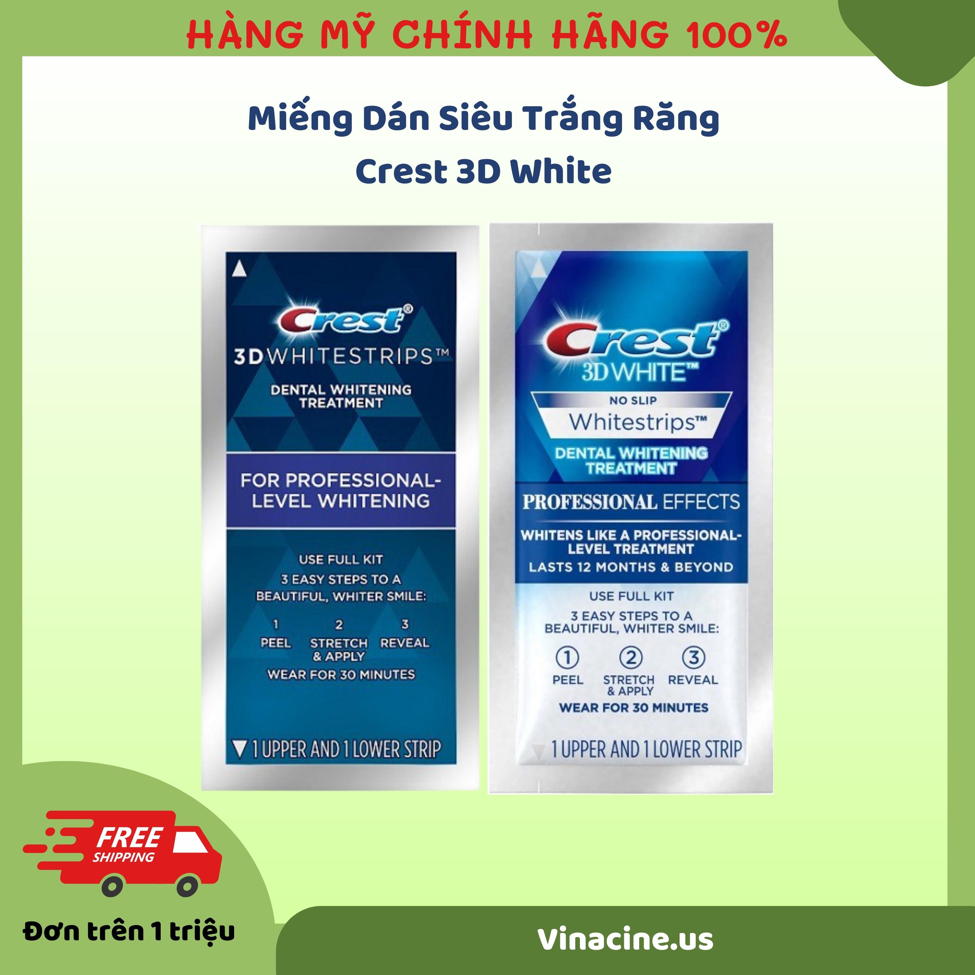Miếng dán trắng răng Crest 3D White Professional Effects