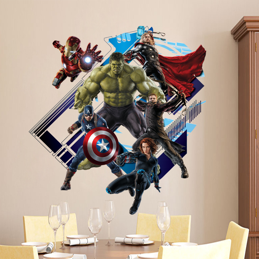 [HCM]Decal dán tường Siêu anh hùng Marvel - decal avengers biệt đội báo thù