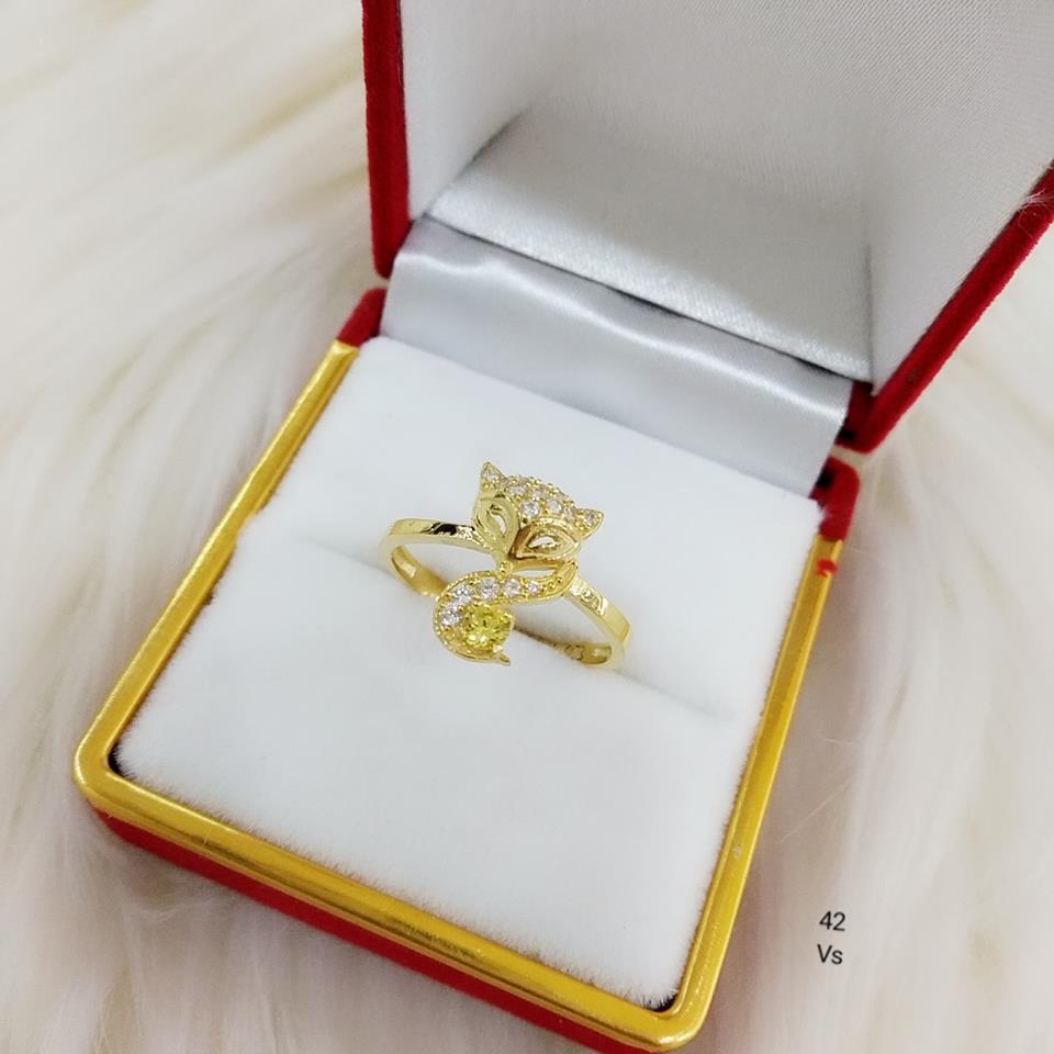 Nhẫn hồ ly vàng 10k đuôi đá NV39