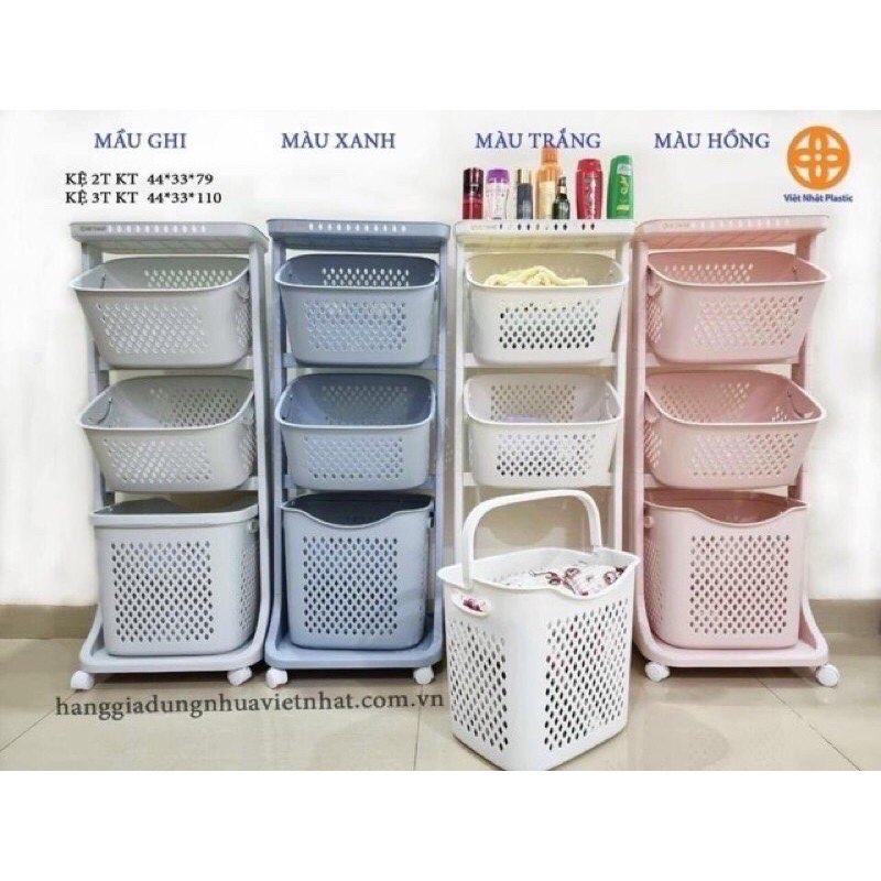 Kệ đựng đồ đa năng, 3 tầng có bánh xe việt nhật