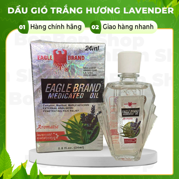 Dầu Gió trắng hương lavender 2 nắp con ó Singapore 24ML nhập khẩu
