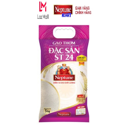 [5KG] Gạo Thơm Đặc Sản Neptune ST24