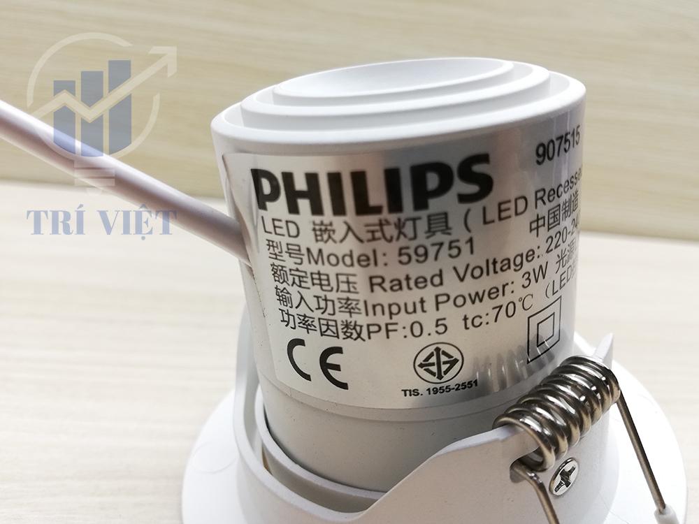 [HCM]COMBO 12 CÂY ĐÈN LED ÂM TRẦN PHILIPS 3W – ĐÈN CHIẾU ĐIỂM
