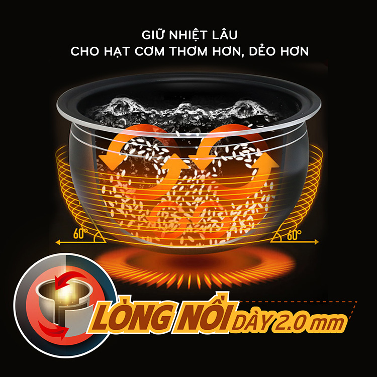 Nồi cơm điện tử COMET CM8088 1.8L (860W)