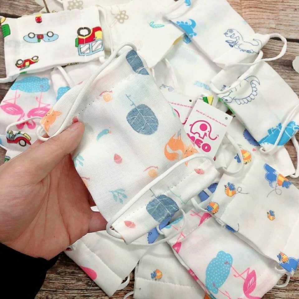 Combo 3 chiếc khẩu trang vải xô xuất Nhật cho bé