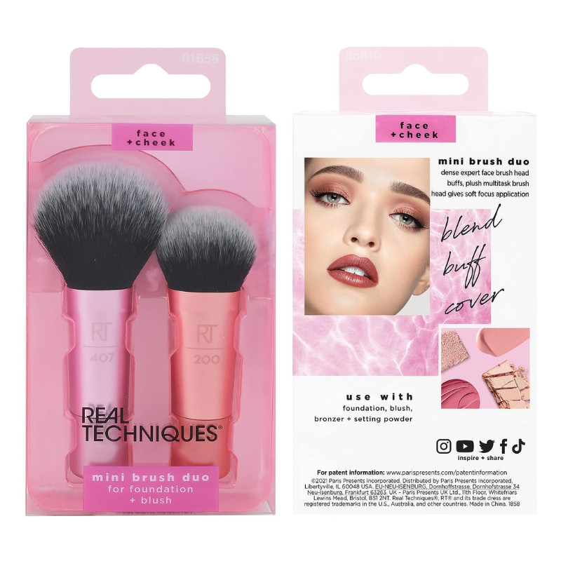 Bộ Cọ 2 Cây RT REAL TECHNIQUES Mini Expert Face Multitask Foundation Blush Cheek