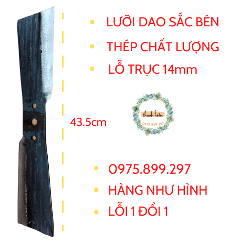 Lưỡi dao Thép Cực Kỳ Tốt lắp máy thái chuối dài 43cm lỗ 14mm