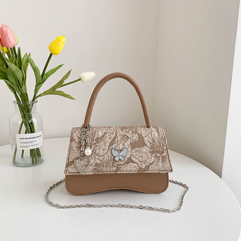 Túi Xách dây xích nữ mini mới túi da đeo chéo đen cổ điển Thời trang hàn quốc bag