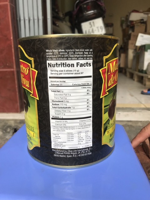 Quả oliu đen nguyên trái 3kg loreto