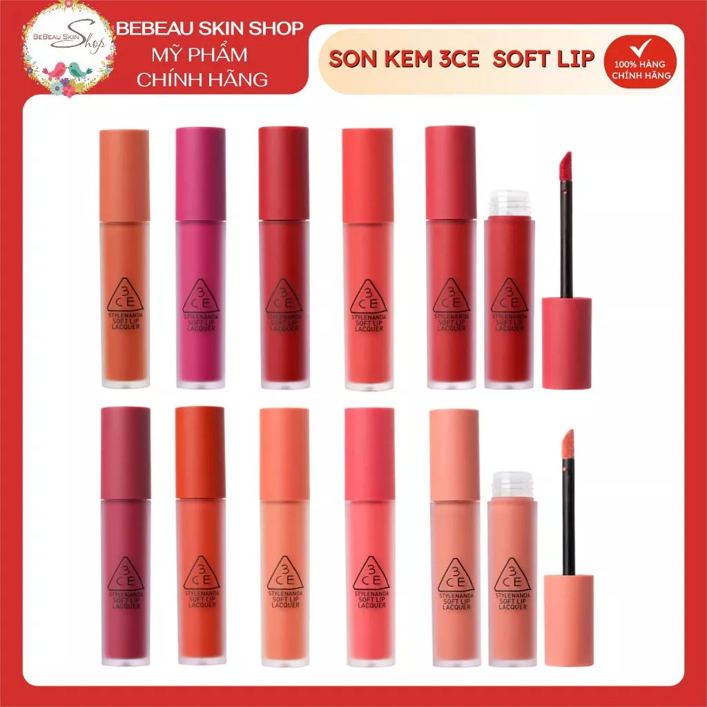 Son kem 3ce Soft Lip Lacquer Change Mode Shawty Perk Up Tawny Red Null Set - Bebeau