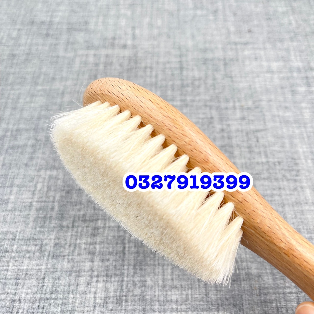 Barber Chổi phủi tóc Barber MS059 cao cấp cán gỗ sang trọng kích thước 18cm x 8cm lông quét 2cm phù hợp cho tiệm tóc và Barbershop
