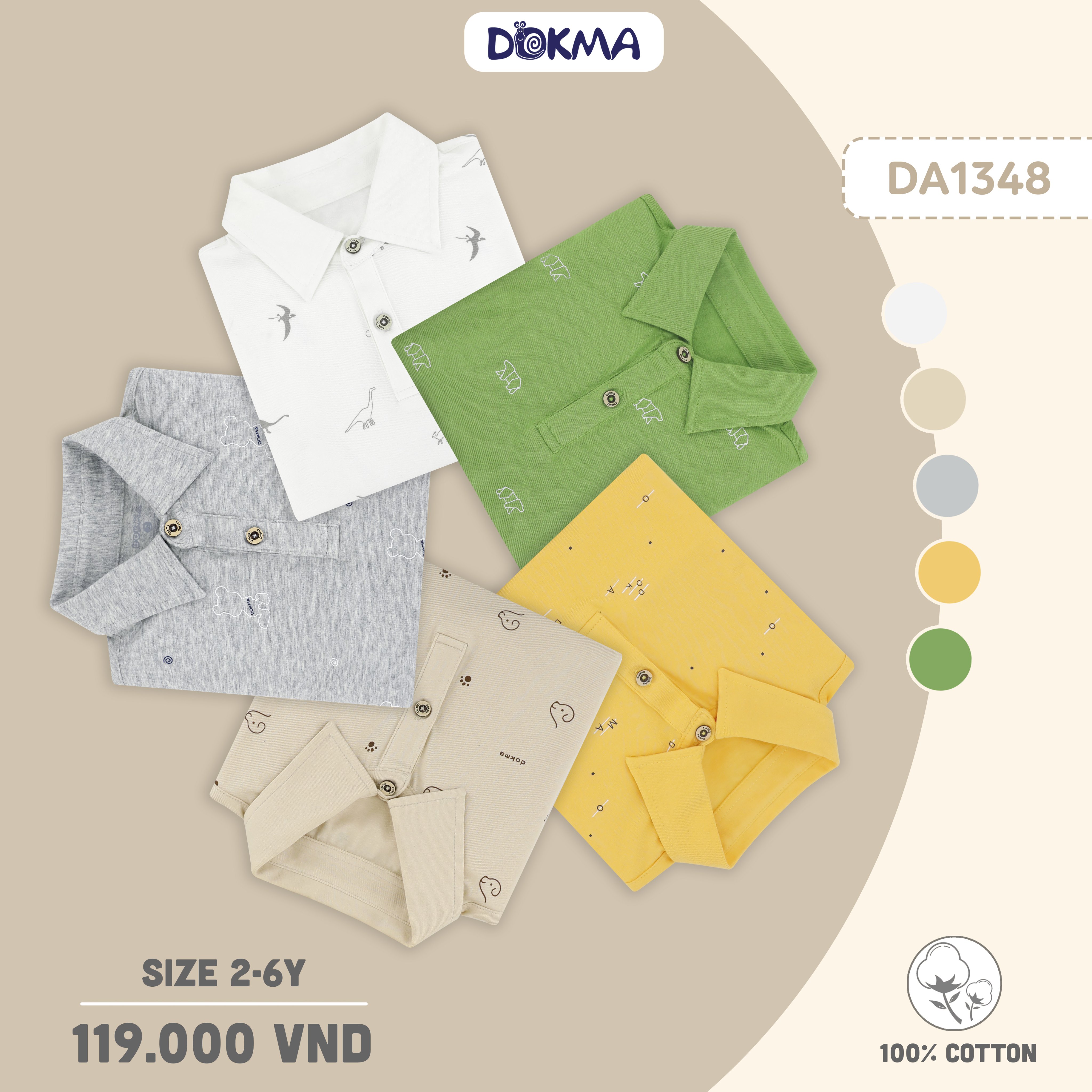 Aó polo Dokma bé trai size 2-6 tuổi