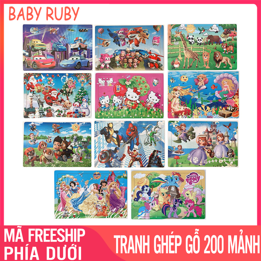 Tranh Ghép Gỗ 200 Mảnh - Rèn Luyện Tư Duy Logic, Nhiều Mẫu Cho Bé Chọn - Tranh Ghép Gỗ, Tranh Ghép Hình Gỗ, Đồ Chơi Ghép Hình, Tranh Ghép Hình Cho Bé, Tranh Ghép Gỗ 200 Miếng, Tranh Xếp Hình, Đồ Chơi Xếp Hình