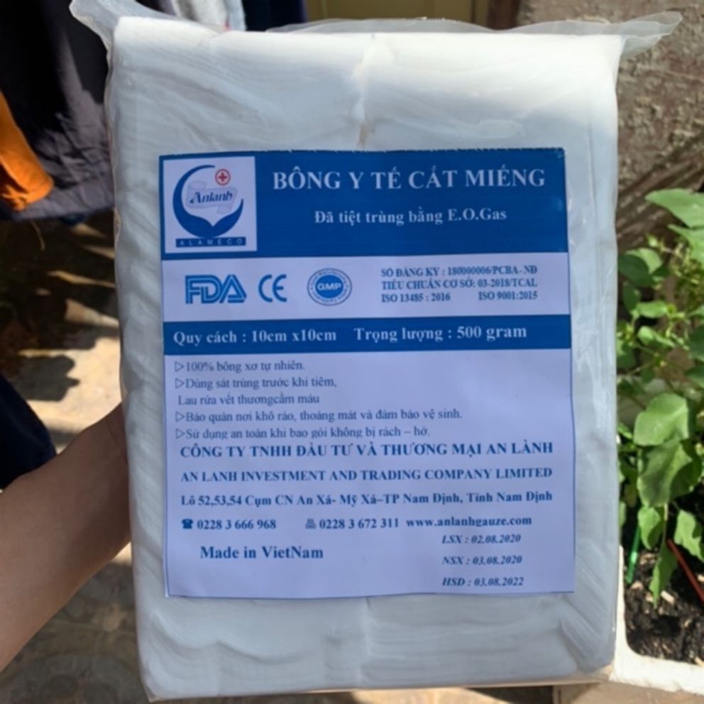 [HCM] Bông An Lành Cắt Sẵn 500G size 7*7cm