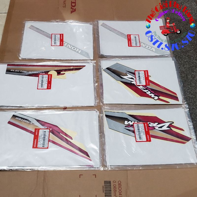 Bộ tem super dream 1998-2000 zin honda việt nam