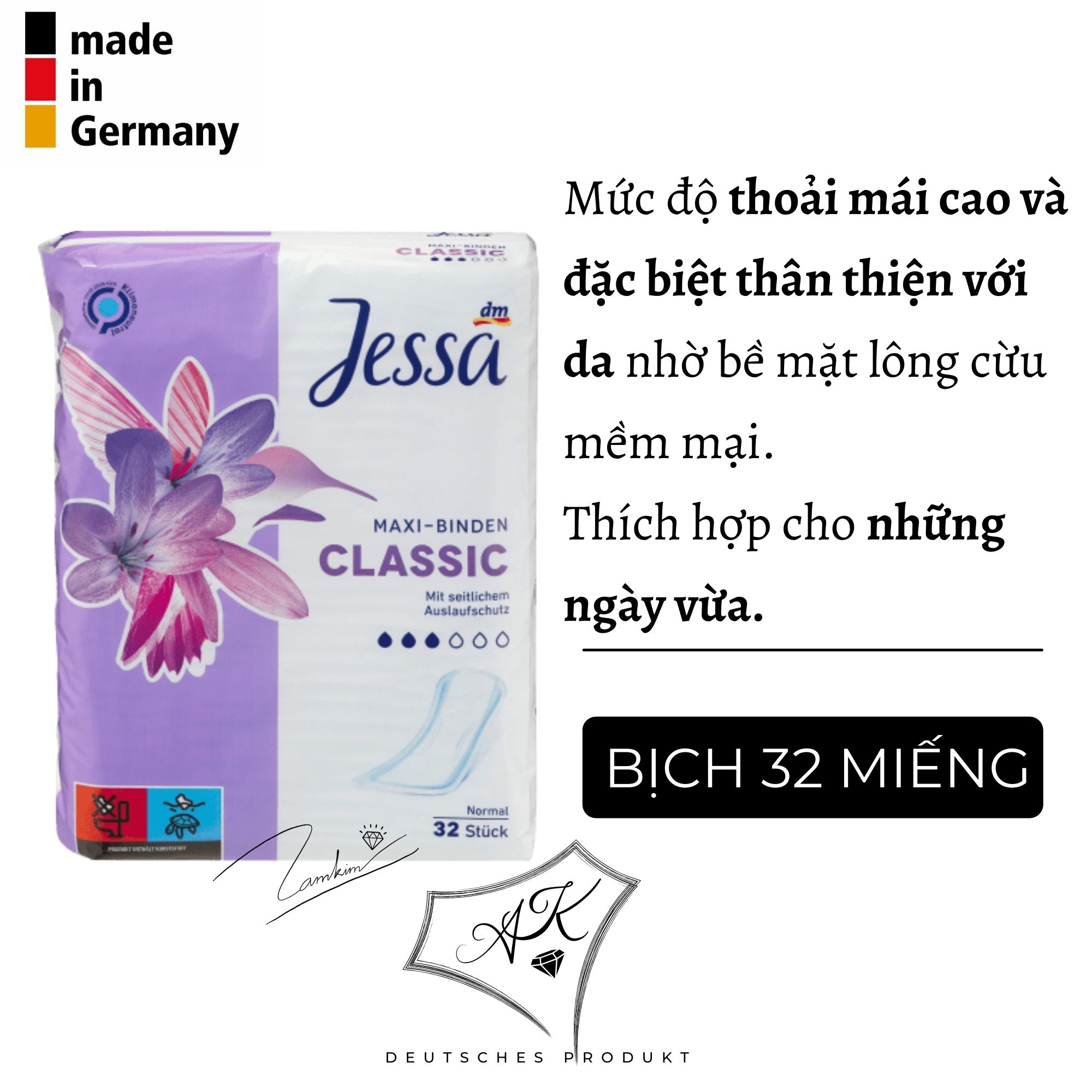 [Hàng Đức] Băng vệ sinh Jessa nội địa Đức
