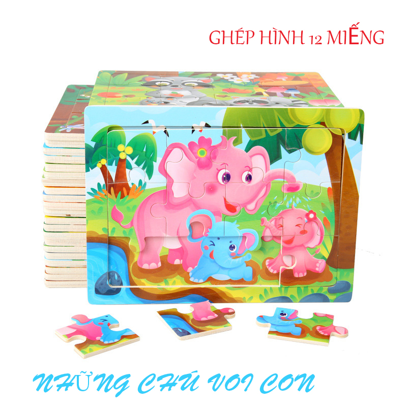 Tranh Ghép Gỗ 12 Miếng Cho Bé Yêu