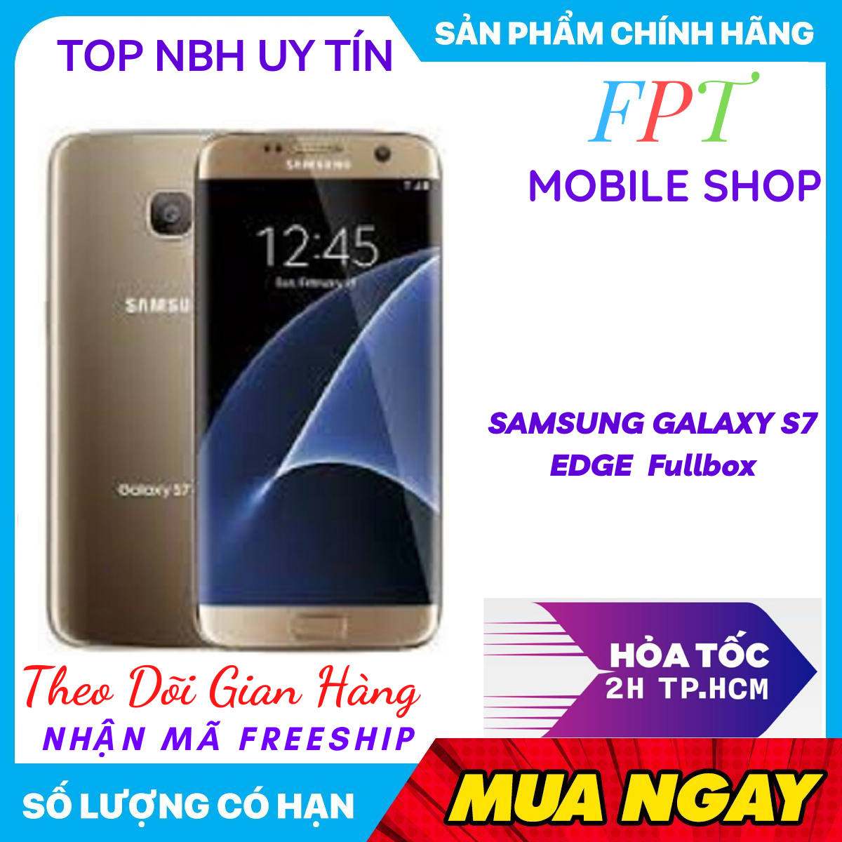 [HCM]Điện thoại Samsung Galaxy S7 Edge 2 Sim Màn Cong Ram 4Gb