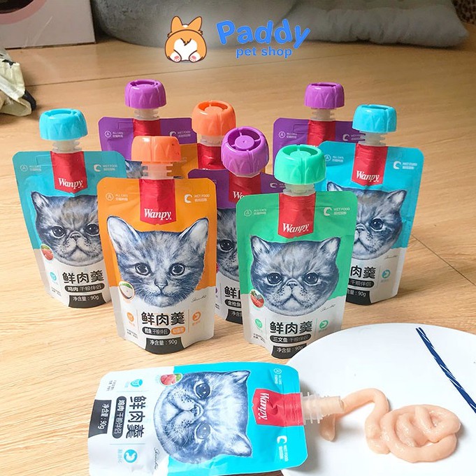 Súp Thưởng Mèo Wanpy Nắp Vặn Dễ Bảo Quản 90g (HSD T5/26)